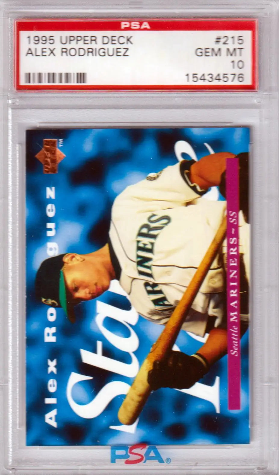 PSA-graded 1995 Upper Deck Alex Rodriguez baseball card in protective case from Columbia Hobby