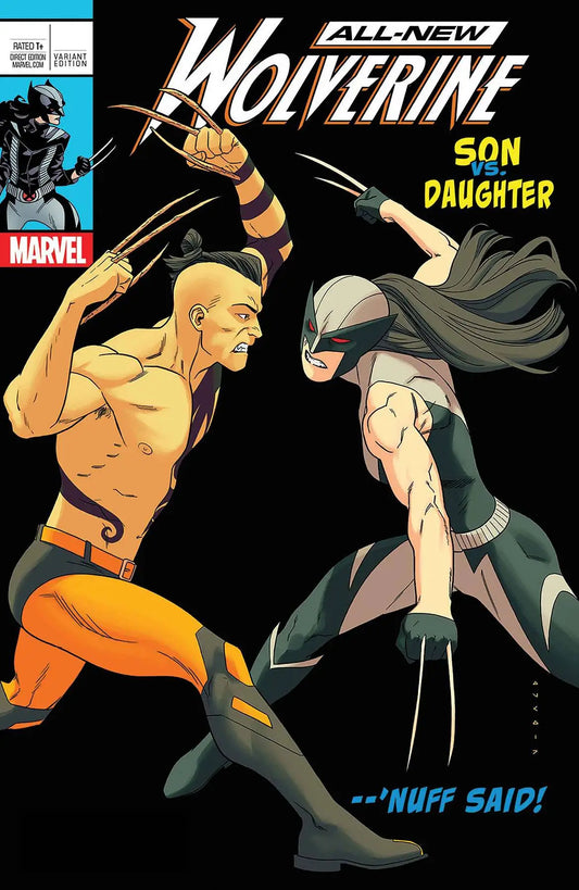 All-New Wolverine 25 Var A Comic Book cover with dynamic combat characters and claws drawn