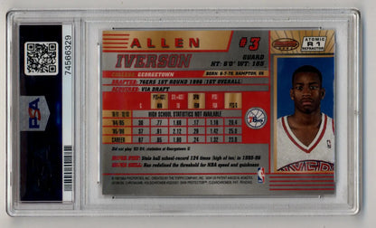 Allen Iverson 1996-97 Bomwan’s Best Rookie Atomic Refractor PSA 7 in clear case