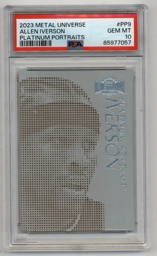 PSA 10 Gem Mint 2023 Metal Universe Platinum Allen Iverson Portraits basketball card