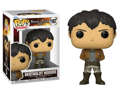 Bertholdt Hoover Funko Pop figure wearing Scout Regiment uniform from Attack on Titan