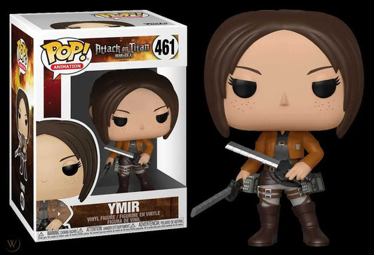 Ymir Funko Pop wearing a brown jacket and combat gear from Attack on Titan