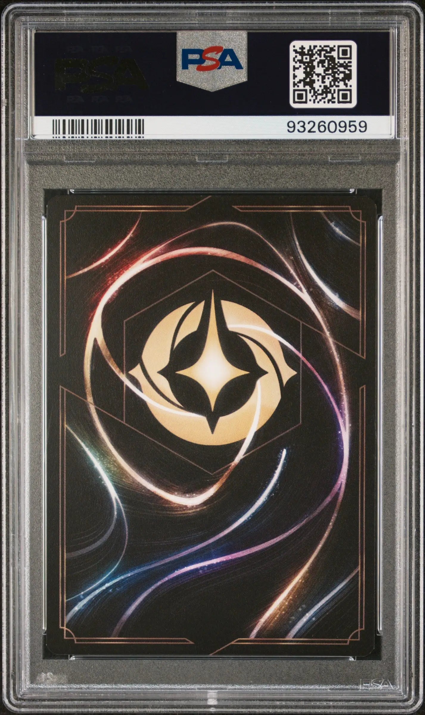 PSA-graded Disney Lorcana Enchanted card with holographic spiral design and star symbol