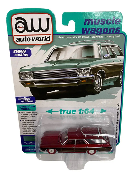 Auto World muscle wagon toy car, 1970 Chevy Kingswood Estate collectible model