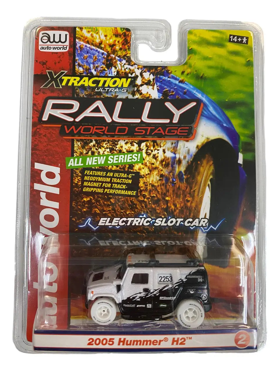 Packaged Toy Electric Slot Car 2005 Hummer H2 Blue for Rally World SC80 Racing Game