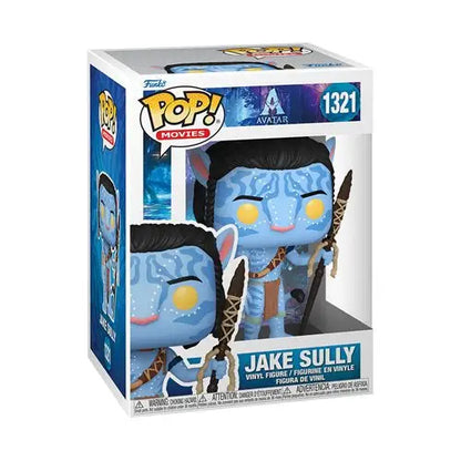 Jake Sully Funko Pop in Na’vi form holding a spear from Avatar movie collection