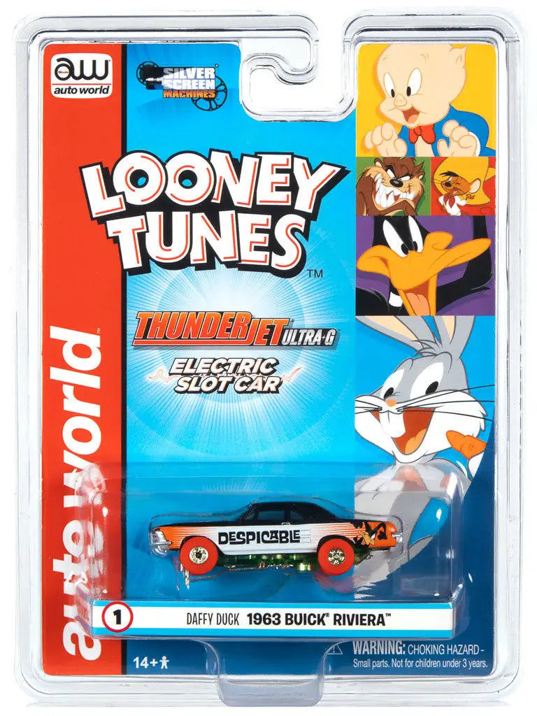 Packaged toy car featuring Daffy Duck from Looney Tunes for Thunderjet SC363 R33 Silver