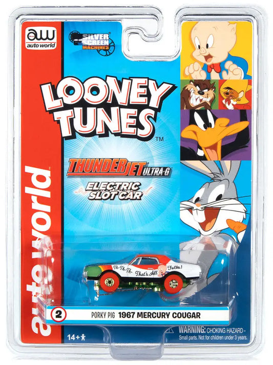 Packaged Thunderjet SC363 R33 Silver Screen Slot Car featuring Looney Tunes characters