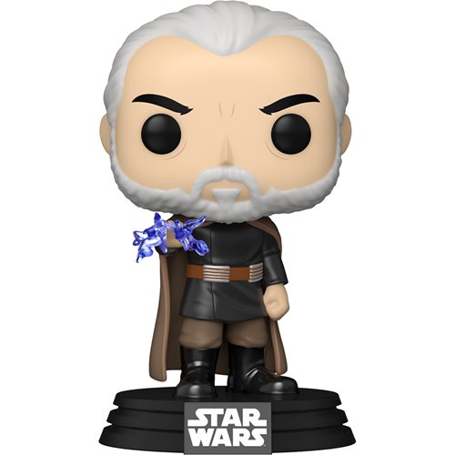 Star Wars Dark Side Count Dooku Funko Pop figure with white hair and blue flowers