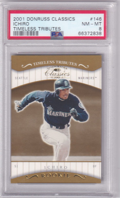 Ichiro 2001 Donruss Classics #/100 Timeless Tributes RC Rookie PSA 8 MARINERS