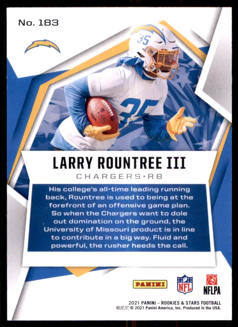 2021 Panini Rookies & Stars Larry Rountree III Rookie Los Angeles Chargers #183