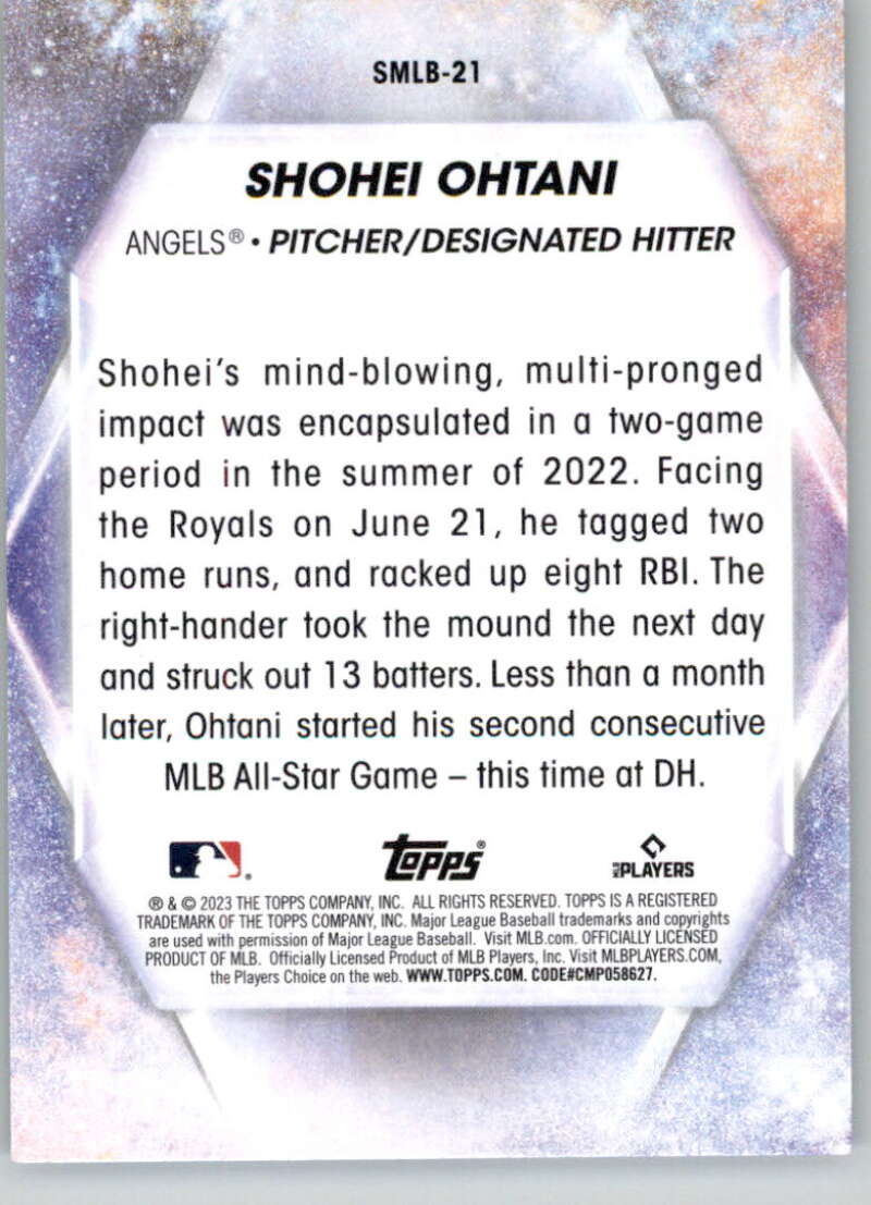 Shohei Ohtani 2022 achievements featured on Los Angeles Angels baseball card