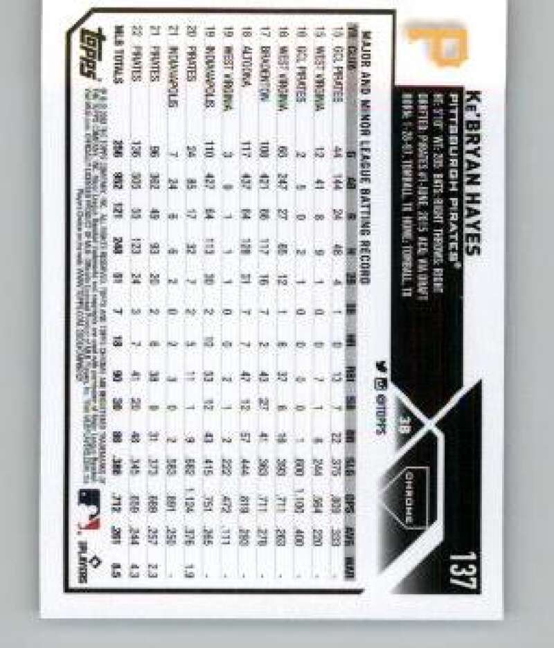 2023 Topps Chrome X-Fractor #137 Ke’Bryan Hayes Pittsburgh Pirates Baseball Card stats image