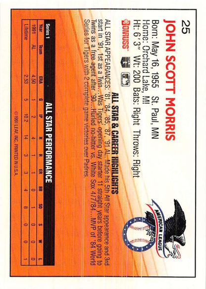 Baseball card featuring Jack Morris with Baltimore Orioles logo and orange background