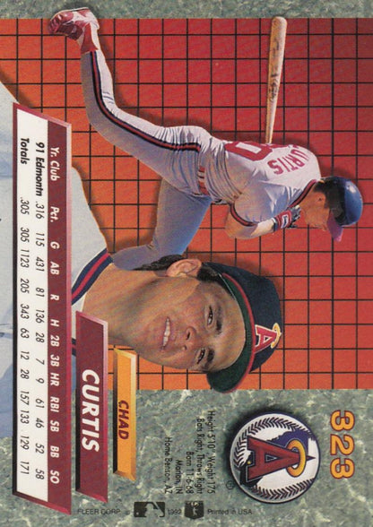 Baseball card of Chad Curtis pitching for the California Angels Fleer Ultra