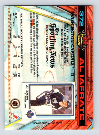 Holographic Topps Stadium Club Hockey Card featuring Al Iafrate of the Washington Capitals