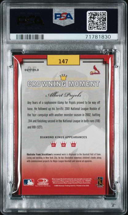 ALBERT PUJOLS 2003 Donruss Diamond Kings #147 Framed Portrait Bronze PSA 10 GEM