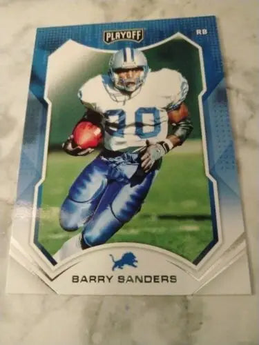 Barry Sanders 2021 Panini Playoff #136 Trading Card featuring Detroit Lions Hall of Fame