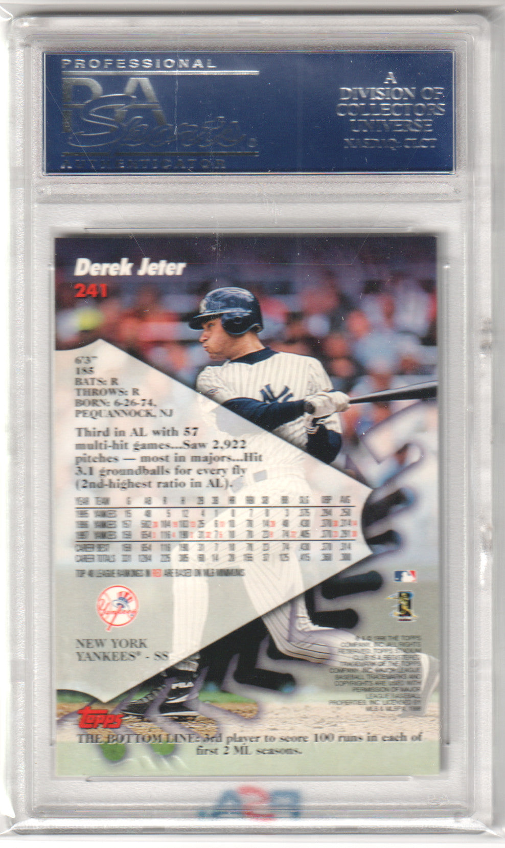 DEREK JETER 1998 Topps Stadium Club #241 PSA 10 GEM MINT - YANKEES