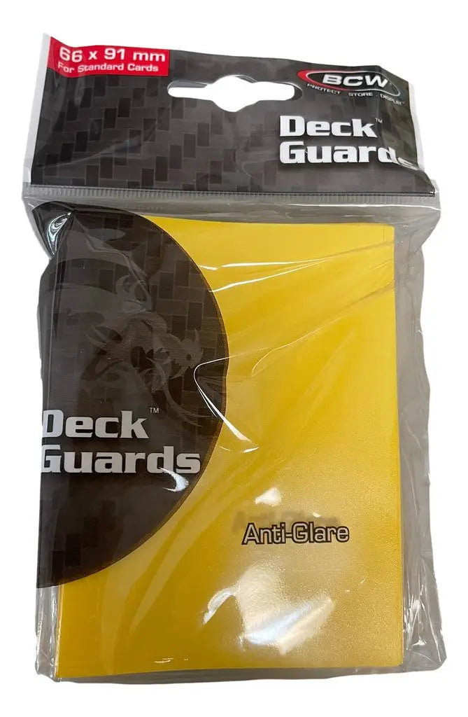 BCW Deck Guards Card Sleeves - Yellow Anti-Glare 10 Packs of 50 Double Matte