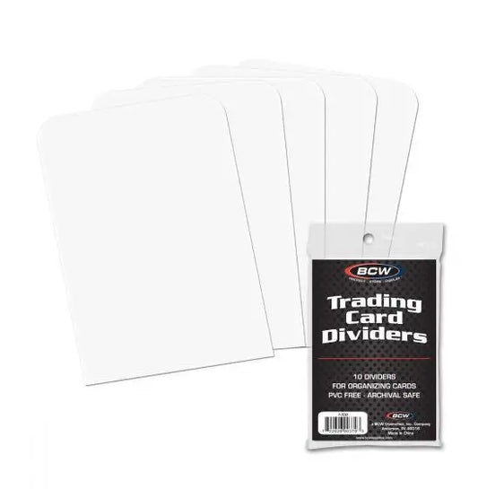 BCW Trading Card Divider package with loose dividers for organizing trading cards