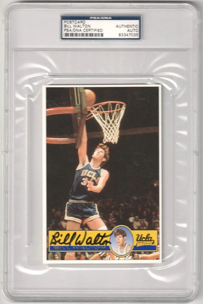 Graded basketball trading card of UCLA player Bill Walton in protective case, box free shipping