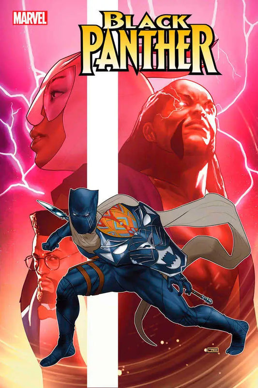 Black Panther #10 comic book cover with dynamic action pose and red-tinted figures