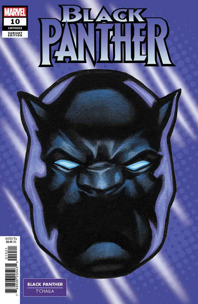 Dark mask with pointed ears and glowing eyes inspired by Black Panther in trading cards