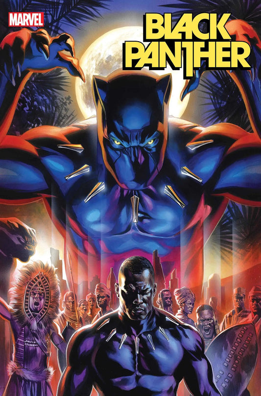 Black Panther #12 Massfera Var comic cover with glowing accents and tribal figures