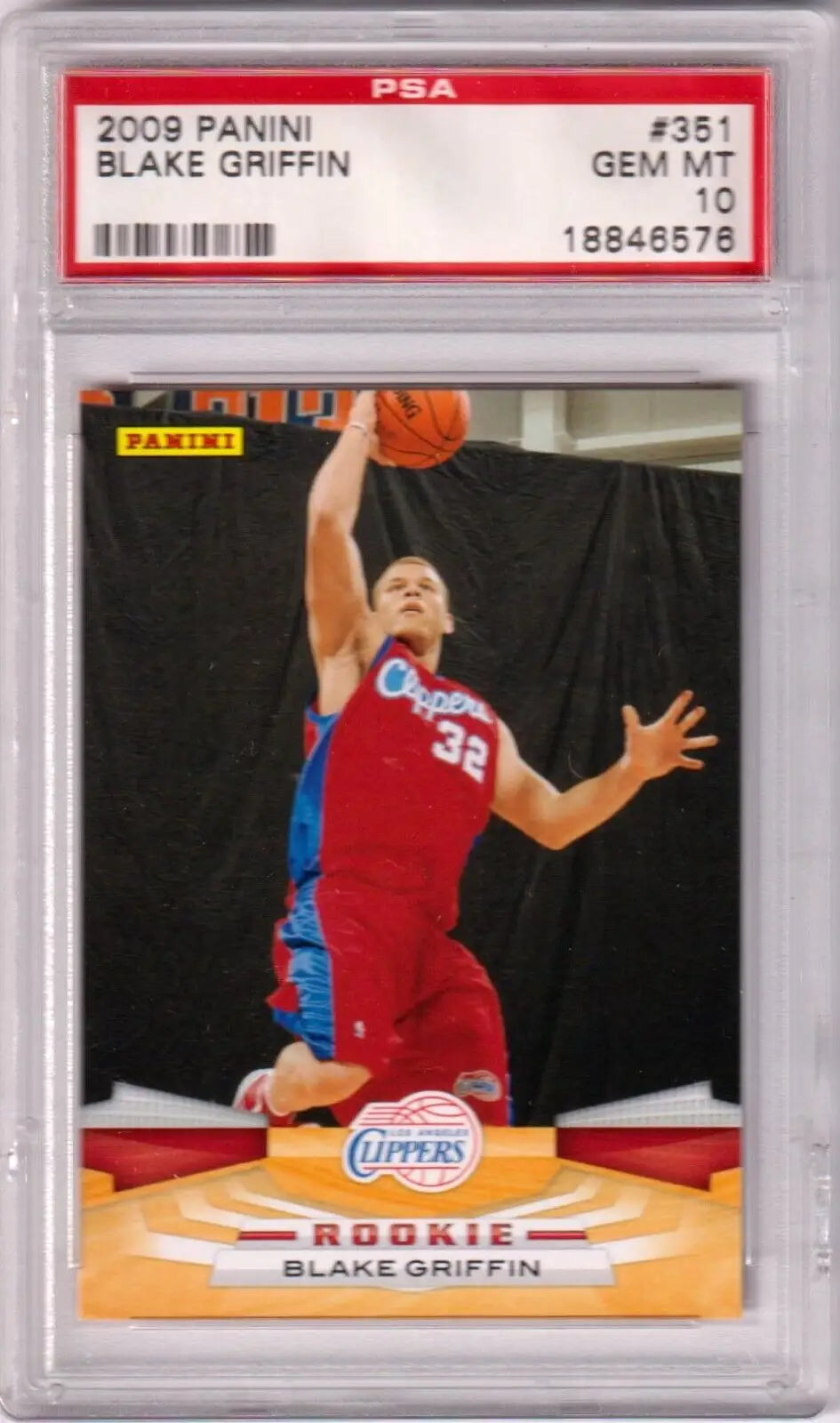 PSA-graded 2009 Panini rookie card of Blake Griffin dunking, available at Columbia Hobby