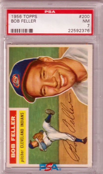 1956 Topps Bob Feller Cleveland Indians PSA 7 single card from Columbia Hobby