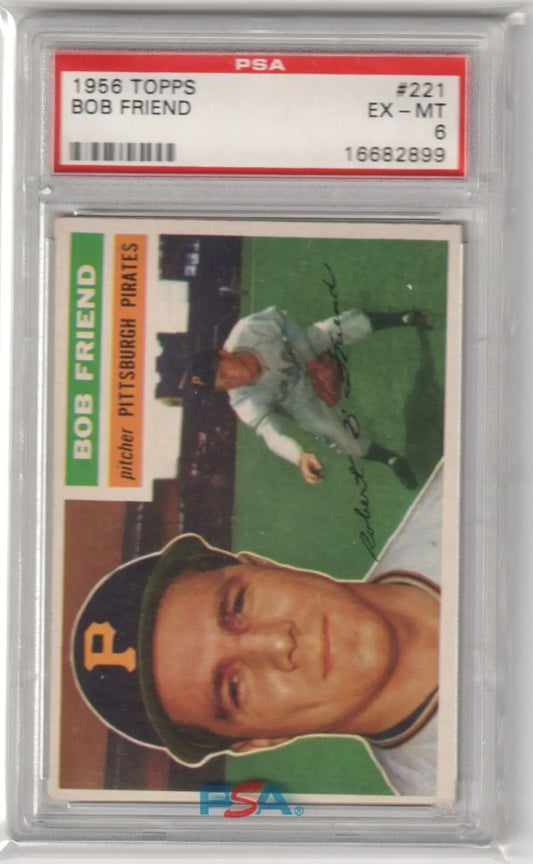 PSA-graded 1956 Topps Bob Friend baseball card in holder from Columbia Hobby with free shipping