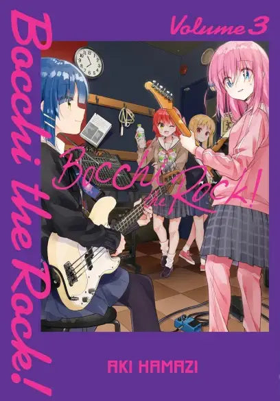 Bocchi The Rock Graphic Novel Volume 03 cover with colorful band characters, trading cards theme