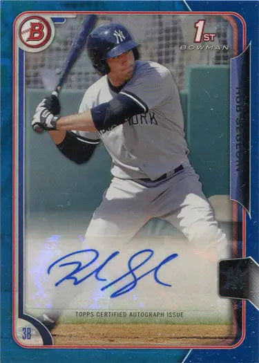 Bowman Draft Picks baseball card of New York Yankees player Rob Segedin with autograph