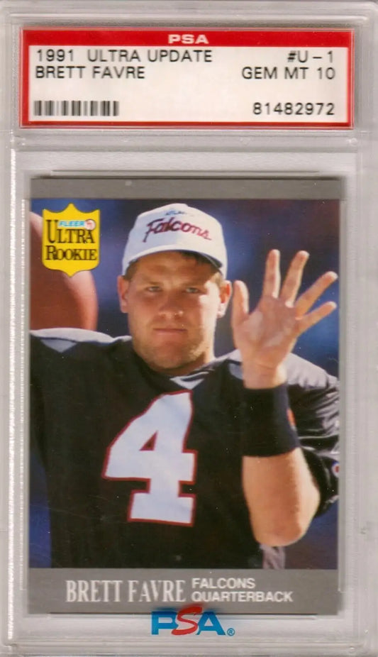 PSA-graded 1991 Fleer Update Ultra Brett Favre rookie card #4 Falcons for sale