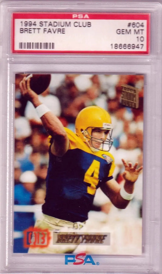 PSA-graded 1994 Stadium Club Brett Favre football card for sale at Columbia Hobby with free shipping