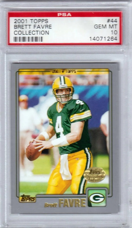 PSA 10 GEM MINT Brett Favre 2001 Topps football card, Packers single cards from Columbia Hobby