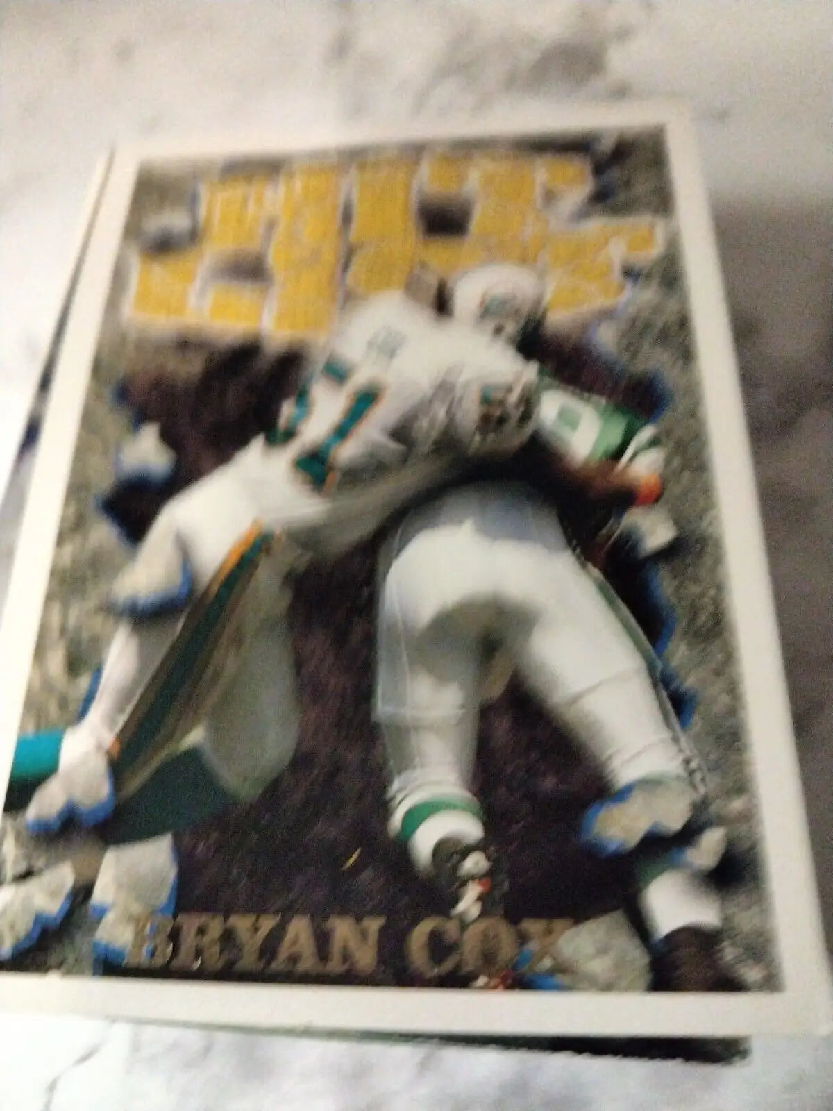 Bryan Cox trading card from the 1995 Topps Hit List Dolphins collection