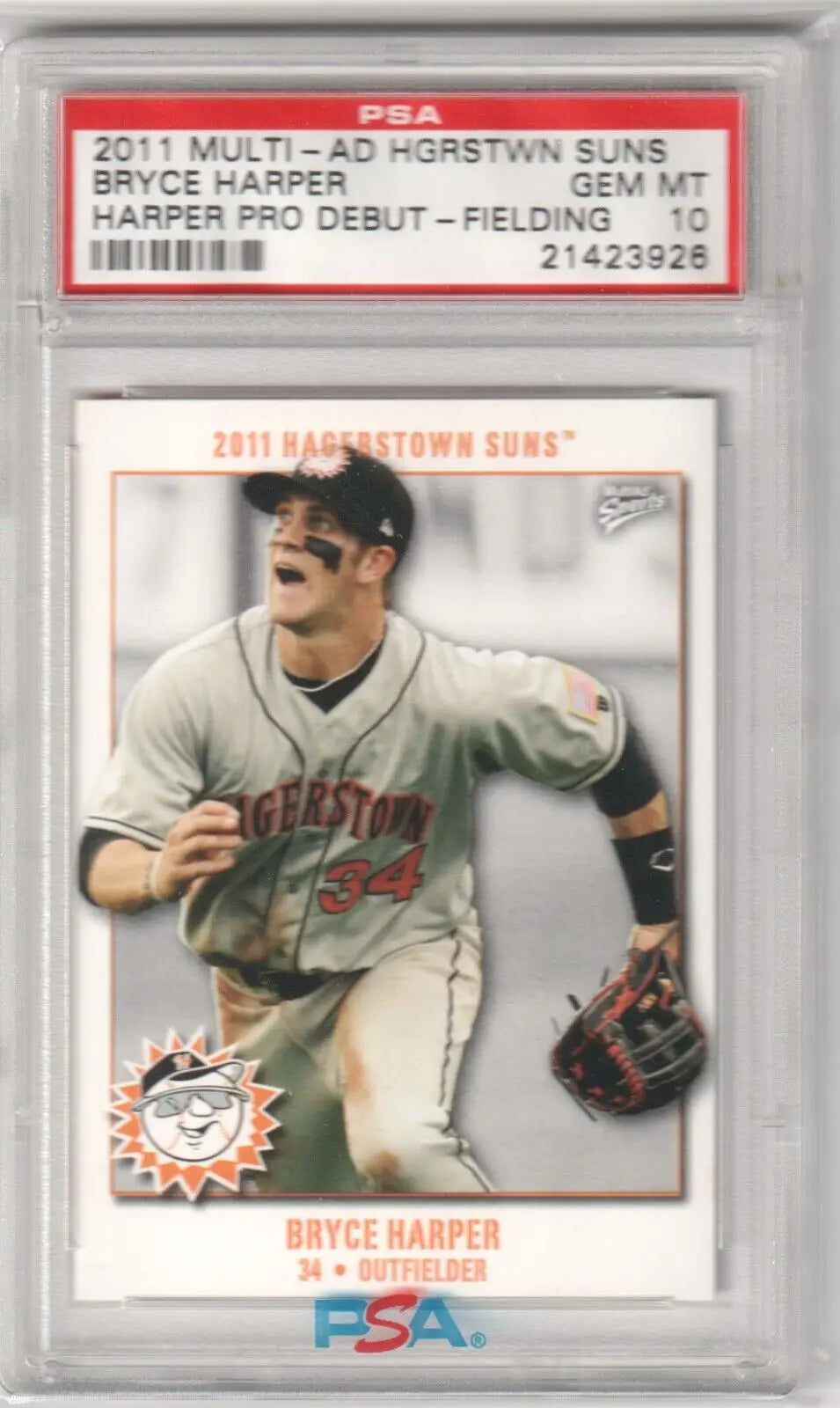 PSA-graded Bryce Harper Hagerstown Suns RC baseball card for single cards, Columbia Hobby