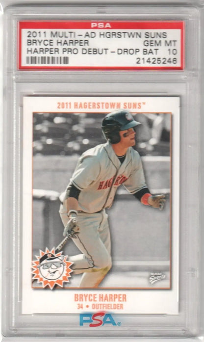 PSA-graded 2011 Multi-Ad Hagerstown Suns Bryce Harper minor league baseball card collectible