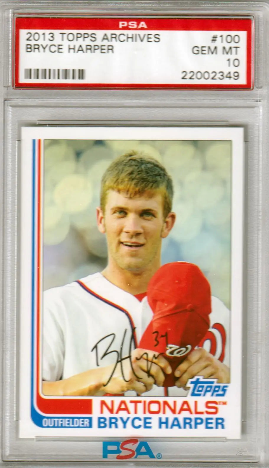 PSA-graded Bryce Harper 2013 Topps Archives #100 baseball card from Columbia Hobby