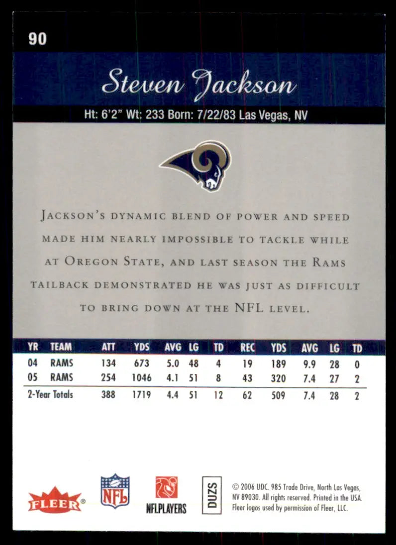 2006 Flair Showcase Steven Jackson St. Louis Rams #90