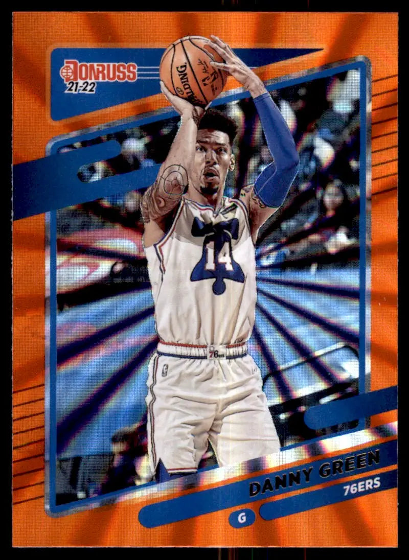 2021-22 Panini Donruss Danny Green Orange Laser Parallel Philadelphia 76ers #176