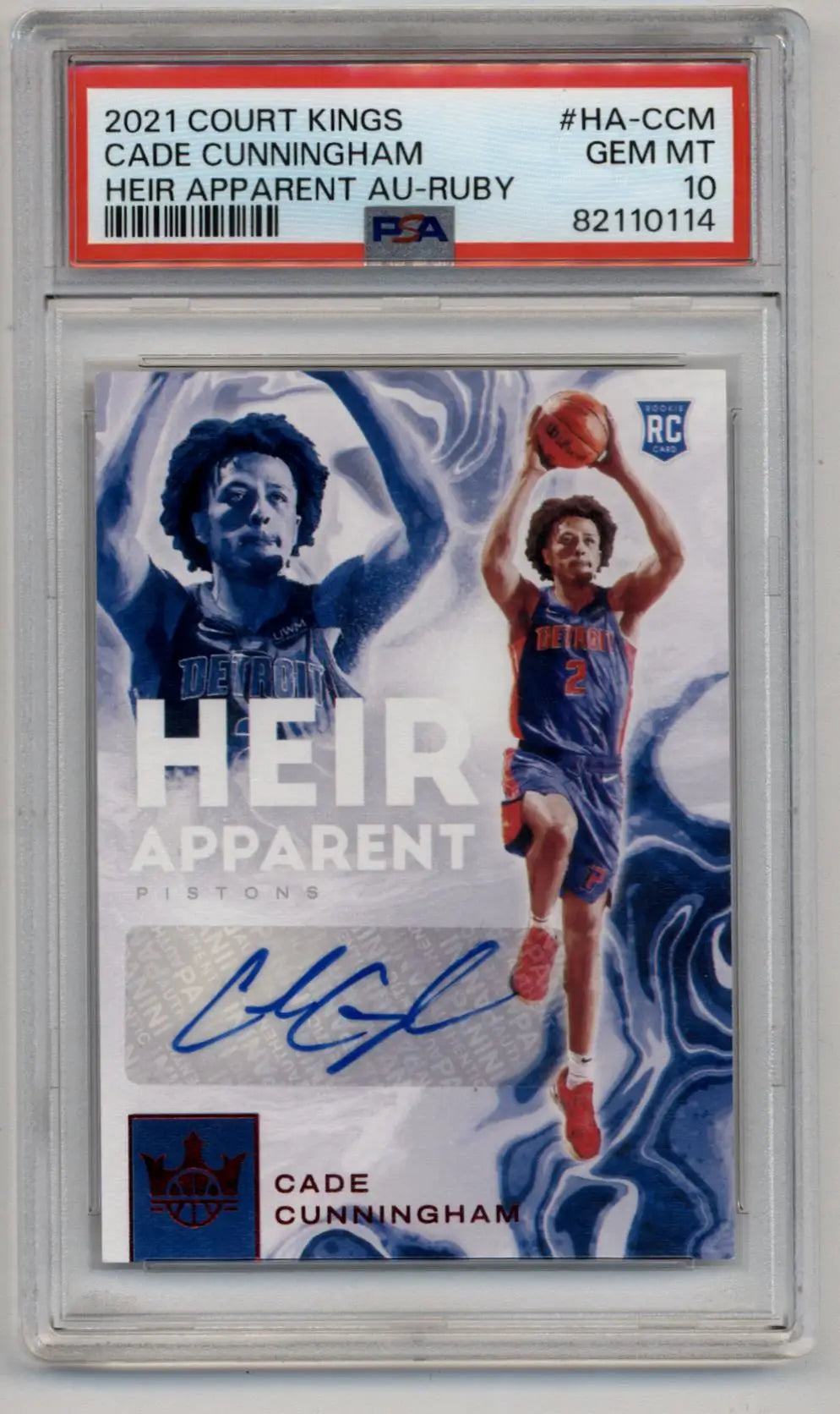 Cade Cunningham 2021-22 Court Kings Heir Apparent Auto PSA 10 Gem Mint basketball card