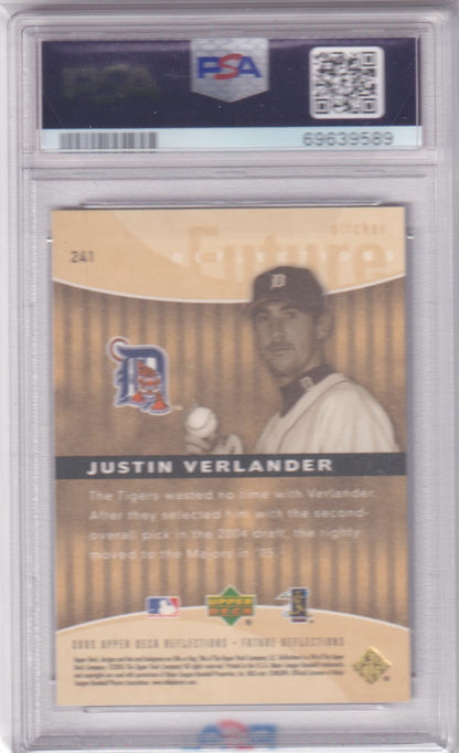 JUSTIN VERLANDER 2005 Upper Deck Reflections RC Rookie #241 PSA 9 MINT