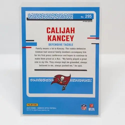 Calijah Kancey Rated Rookie Green Velocity 2023 Donruss Optic NFL Trading Card