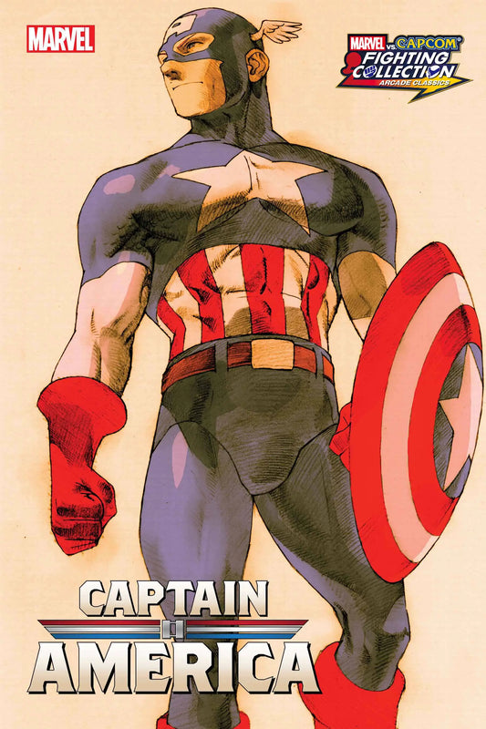 Superhero in patriotic costume with shield from Captain America #16 Bengus Marvel Capcom Var