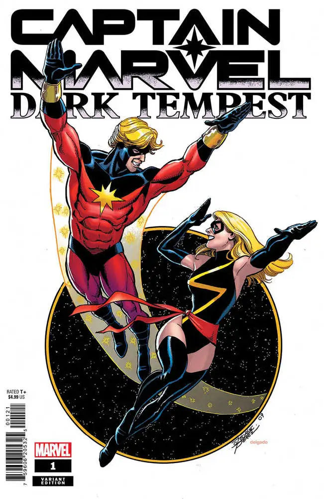 Comic book cover of Captain Marvel Dark Tempest #1 featuring Earth’s Mightiest heroes