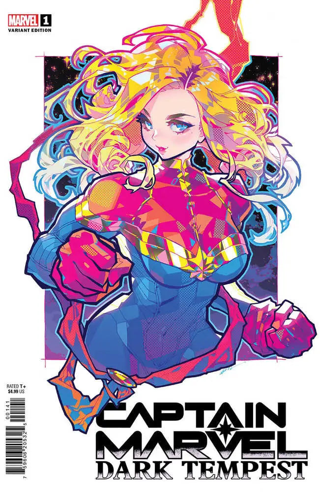 Colorful Captain Marvel Dark Tempest #1 Rose Besch Variant cover art featuring superhero