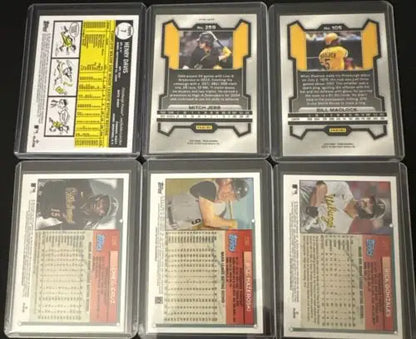 Six encased baseball cards featuring Pittsburgh Pirates Rookies Henry Davis and Nick Gonzales